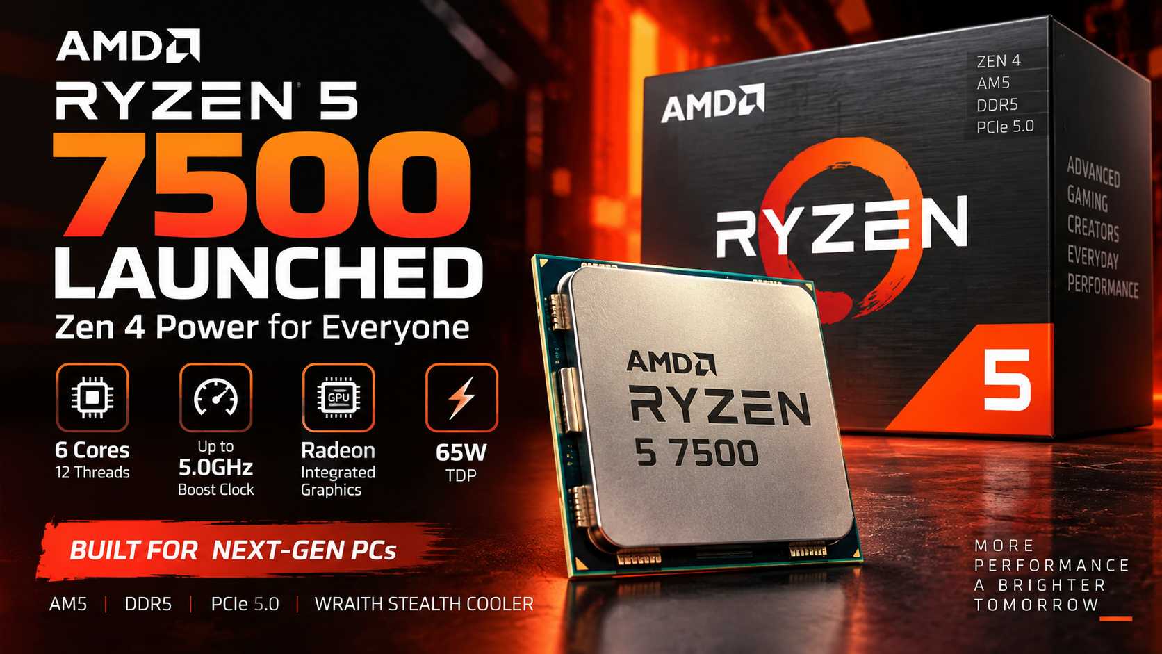 AMD Ryzen 5 7500 has launched with 6 cores