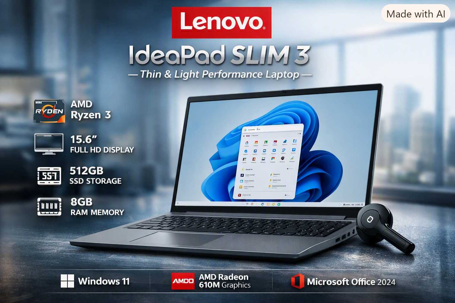 Lenovo IdeaPad Slim 3 – 8GB RAM, 512GB SSD Grab the Deal!