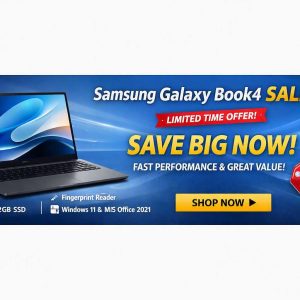 Samsung Galaxy Book4 (15.6″ FHD, Intel i5 14th Gen, 16GB RAM, 512GB SSD) – Sleek Gray Laptop with Windows 11 & MS Office 2021
