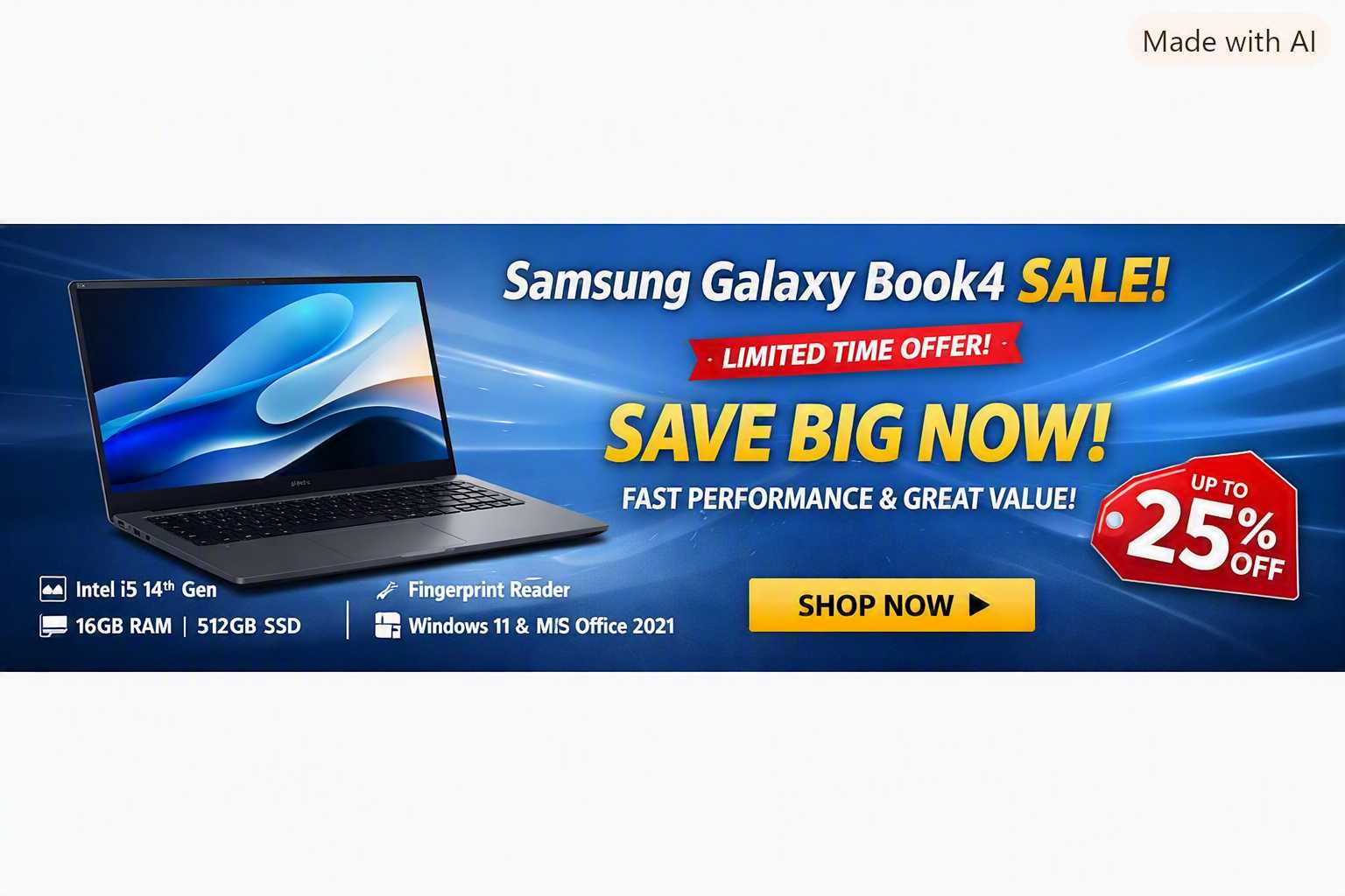 Samsung Galaxy Book4 (15.6″ FHD, Intel i5 14th Gen, 16GB RAM, 512GB SSD) – Sleek Gray Laptop with Windows 11 & MS Office 2021