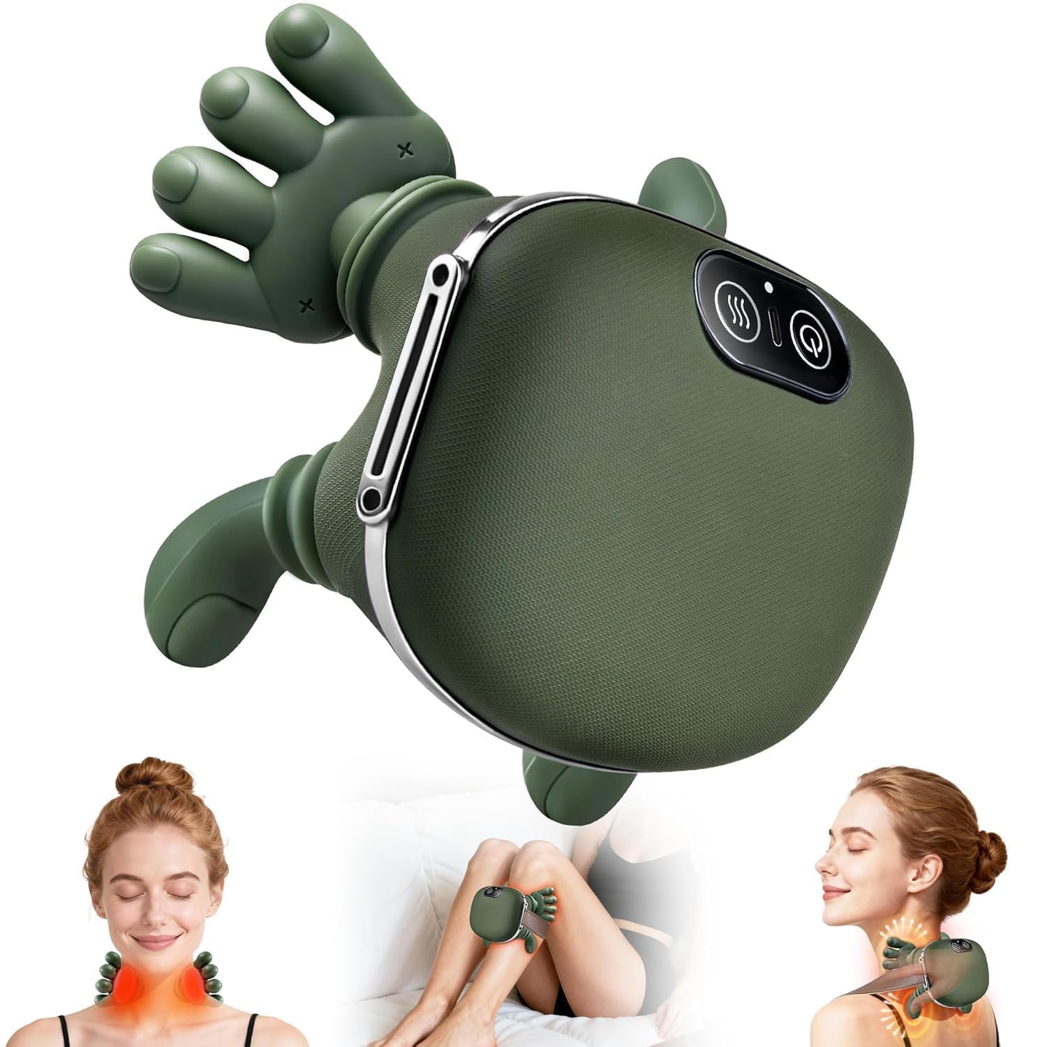 TEKCOOL Wireless Heated Shiatsu Neck & Back Massager – 4D Deep Tissue Pain Relief Anywhere