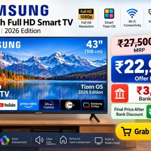 Samsung 43-Inch Full HD Smart LED TV (2026 Edition) – Tizen OS, Smart Entertainment & Stunning Picture Quality